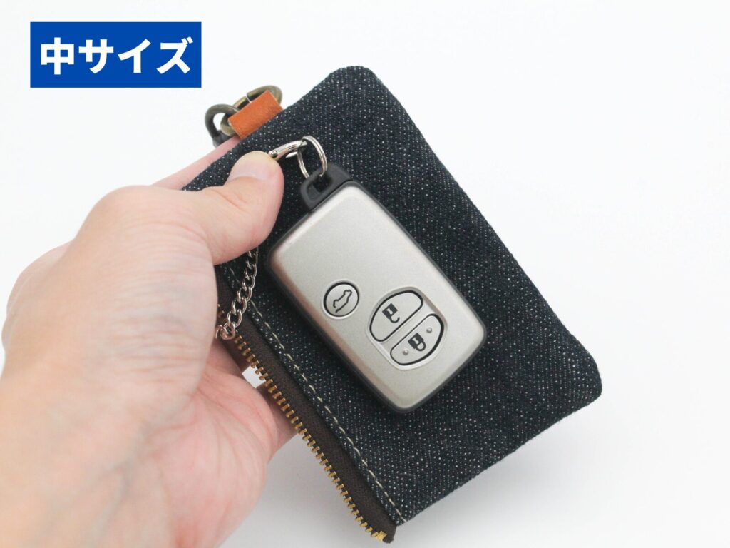 中サイズのスマートキーと比較した"D.D. Fastener Key Case"